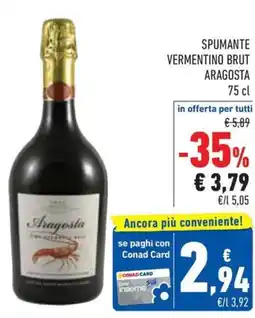 Conad Spumante vermentino brut ARAGOSTA offerta