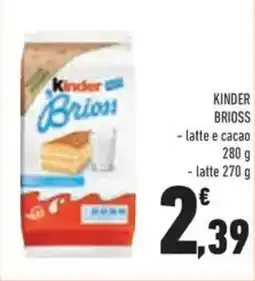 Conad Kinder brioss latte e cacao, latte offerta