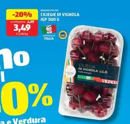 ALDI CILIEGIE DI VIGNOLA IGP 500 G offerta