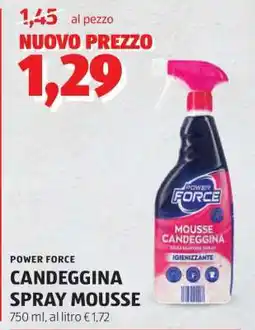 ALDI POWER FORCE CANDEGGINA SPRAY MOUSSE offerta