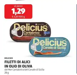ALDI DELICIUS FILETTI DI ALICI IN OLIO DI OLIVA offerta