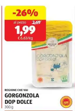 ALDI REGIONE CHE VAI GORGONZOLA DOP DOLCE offerta