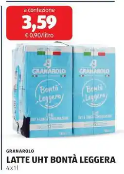 ALDI GRANAROLO LATTE UHT BONTÀ LEGGERA offerta