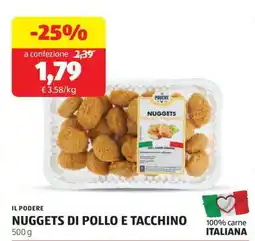 ALDI IL PODERE NUGGETS DI POLLO E TACCHINO offerta
