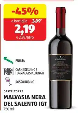 ALDI CASTELTORRE MALVASIA NERA DEL SALENTO IGT offerta