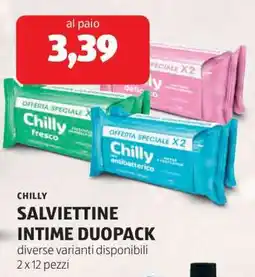 ALDI CHILLY SALVIETTINE INTIME DUOPACK offerta