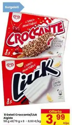Eurospar 8 Gelati Croccante/Liuk Algida offerta