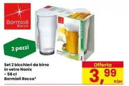 Eurospar Set 2 bicchieri da birra in vetro Nonix offerta