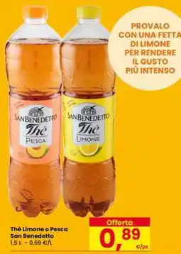 Eurospar Thè Limone o Pesca San Benedetto offerta