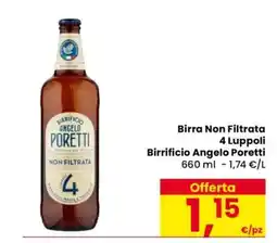 Eurospar Birra Non Filtrata 4 Luppoli offerta