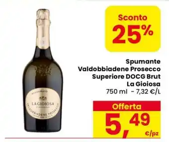 Eurospar Spumante Valdobbiadene Prosecco Superiore DOCG Brut La Gioiosa offerta