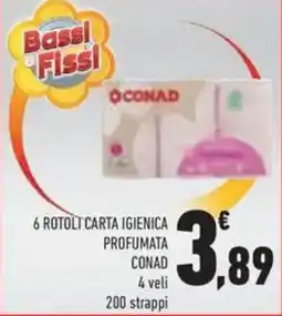 Conad 6 rotoli carta igienica profumata CONAD offerta