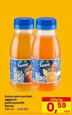 Eurospar Succo zero zuccheri aggiunti gusti assortiti Santal offerta