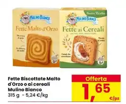Eurospar Fette Biscottate Malto d'Orzo o ai cereali Mulino Bianco offerta