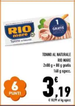Conad Tonno al Naturale Rio Mare offerta