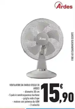 Conad Ventilatore da tavolo steelo 30 ARDES offerta