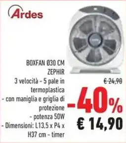 Conad Ardes boxfan 030 cm zephir offerta