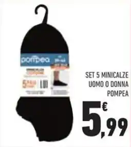 Conad Set 5 minicalze uomo o donna POMPEA offerta