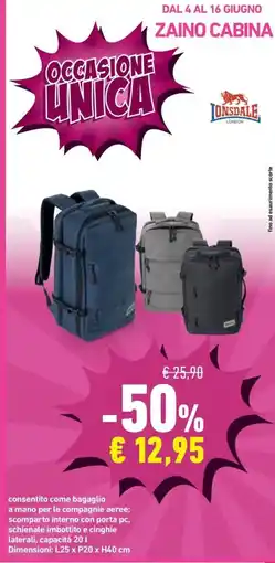 Conad Zaino cabina offerta