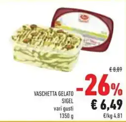Conad Vaschetta gelato sigel offerta