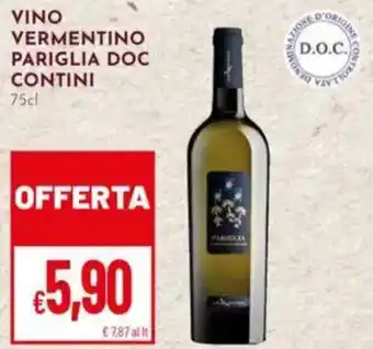 Pan Vino vermentino pariglia doc contini offerta