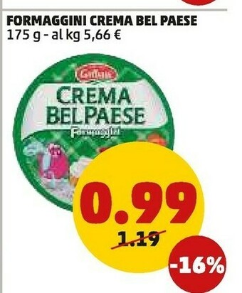 PENNY Crema bel paese formaggini 175 g(ml) offerta
