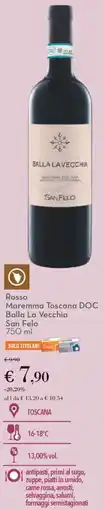 Conad Rosso Maremma Toscana DOC Balla La Vecchia San Felo offerta