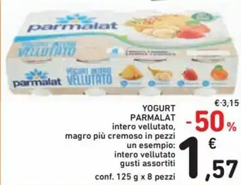 Spazio Conad Parmalat Yogurt Intero Vellutato conf. 125 g x 8 Pezzi offerta