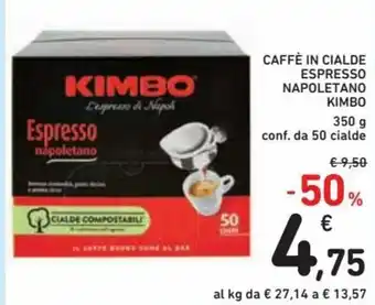 Spazio Conad Kimbo Caffè in Cialde Espresso Napoletano 350 g offerta