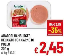 A&O Amadori hamburger delicato con carne di pollo offerta
