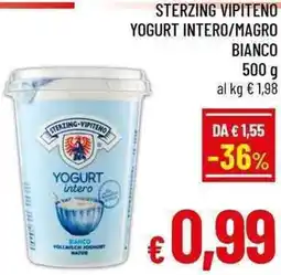 A&O Sterzing vipiteno yogurt intero/magro bianco offerta