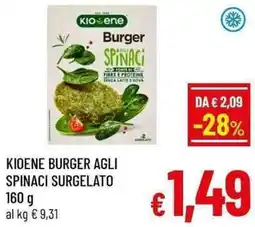 A&O Kioene burger agli spinaci surgelato offerta