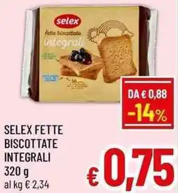 A&O Selex fette biscottate integrali offerta
