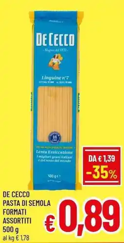 A&O De cecco pasta di semola offerta