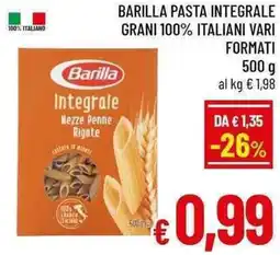 A&O Barilla pasta integrale grani 100% italiani offerta