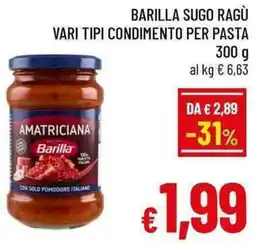 A&O Barilla sugo ragù condimento per pasta offerta