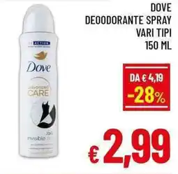 A&O Dove deoodorante spray offerta