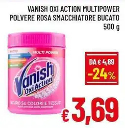 A&O Vanish oxi action multipower polvere rosa smacchiatore bucato offerta