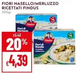 Pan Fiori nasello/merluzzo ricettati FINDUS offerta