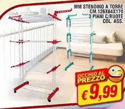 Maury's Mm stendino a torre 3 piani c/ruote col. ass. offerta