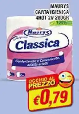 Maury's Maurys carta igienica 4rot 2v offerta