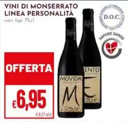 Pan Vini di monserrato linea personalità offerta
