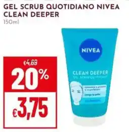 Pan Gel scrub quotidiano nivea clean deeper offerta