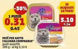 PENNY Paté per gatto L'ALLEGRA COMPAGNIA offerta