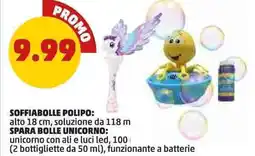 PENNY Soffiabolle polipo o spara bolle inicorno offerta