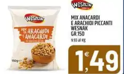 Ard Discount Mix anacardi e arachidi piccanti WESNAK offerta