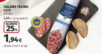 Coop Salame felino i.g.p. offerta