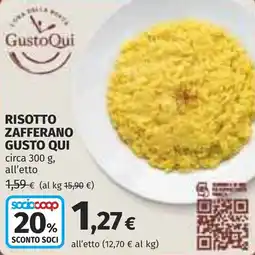 Coop Risotto zafferano GUSTO QUI offerta