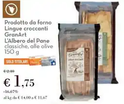 Conad Prodotto da forno lingue croccanti granart l'albero del pane classiche, alle olive offerta