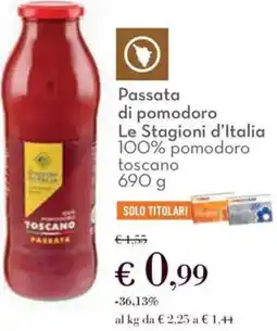 Conad Passata di pomodoro le stagioni d'italia 100% pomodoro toscano offerta
